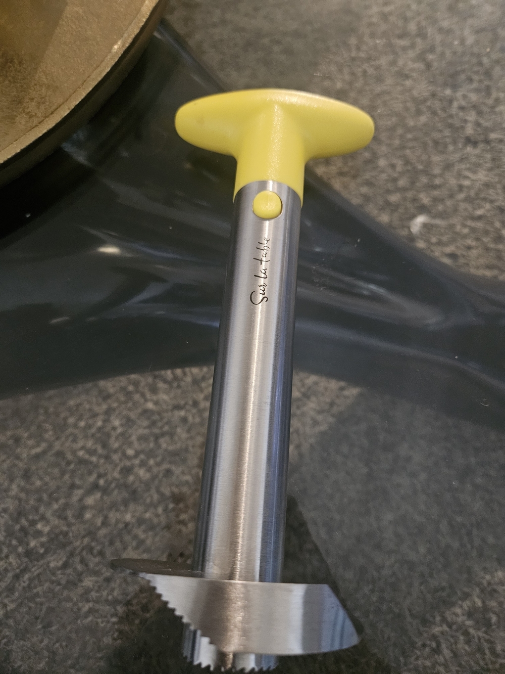 Sur La Table Stainless Steel Pineapple Corer with Yellow Handle